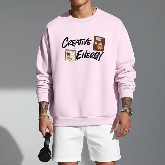 Creative Energy-Pink-Mens Oversized Sweatshirt