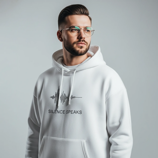 Silence Speaks Hoodie: White