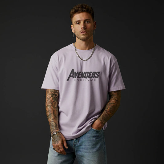 Endgame Mode – Minimal Heroes Logo Oversized T-Shirt Menswear