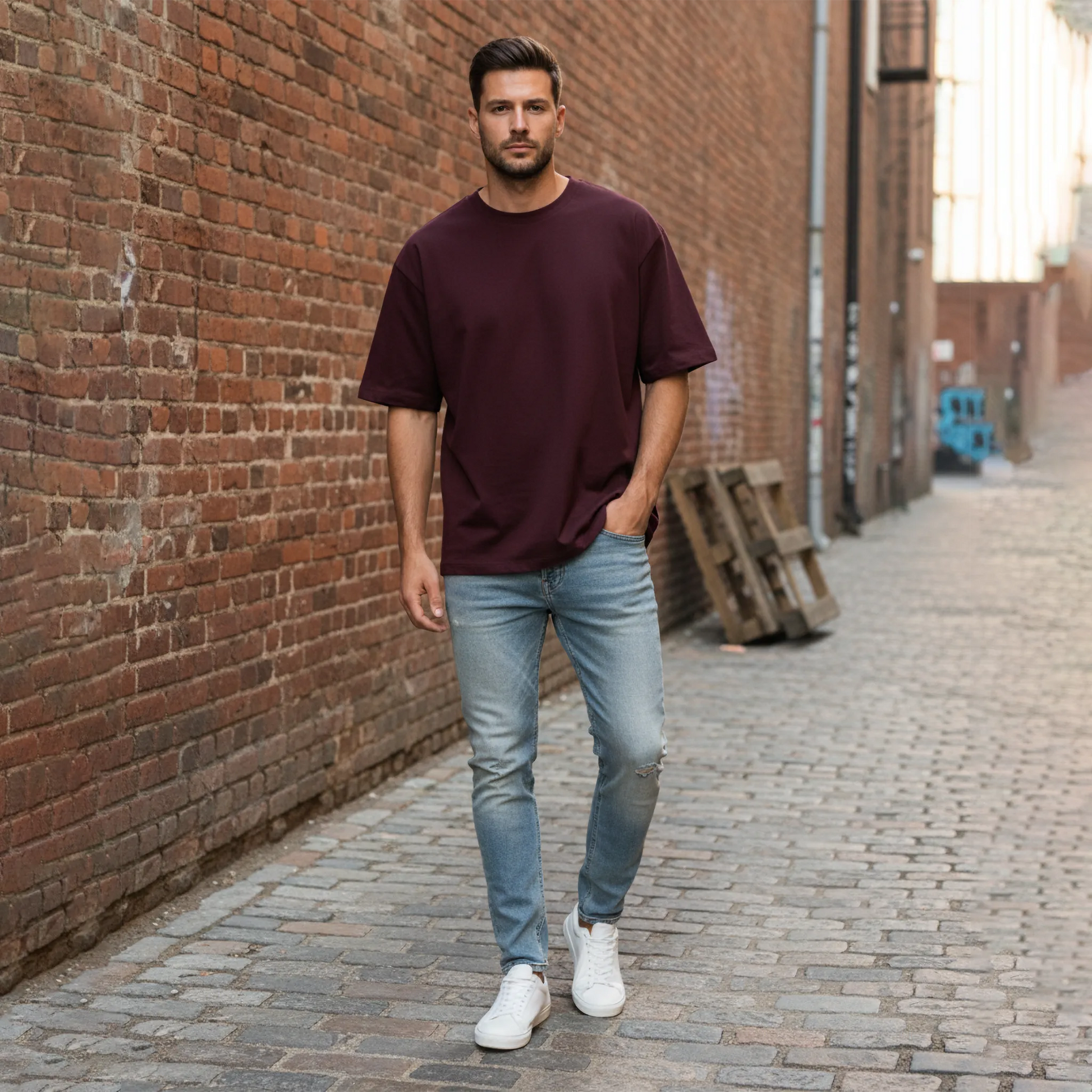 Essential Solid Color Tee: Maroon