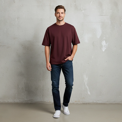 Essential Solid Color Tee: Maroon