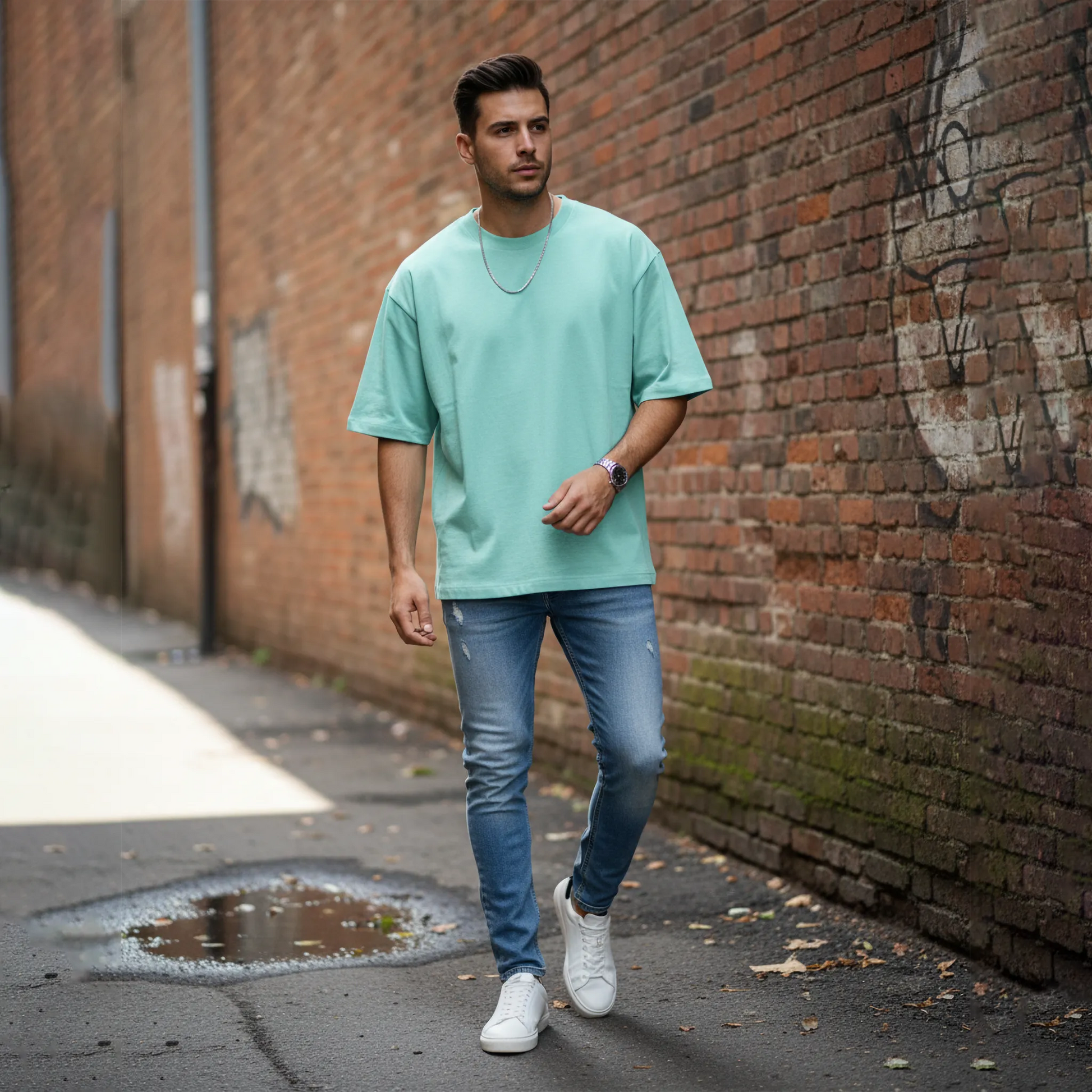 Essential Solid Color Tee: Mint