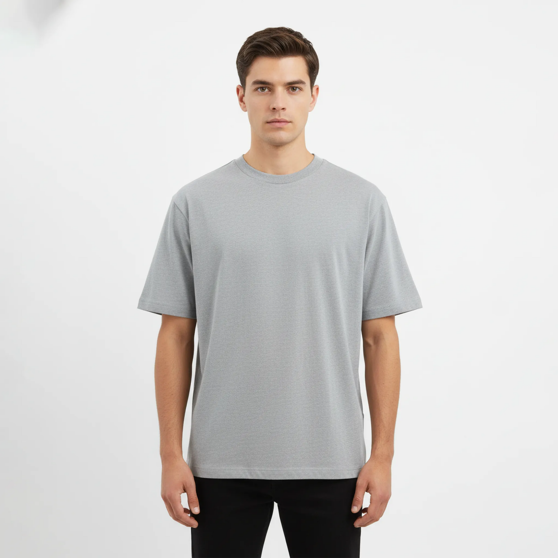 Essential Solid Color Tee: Silver Frost