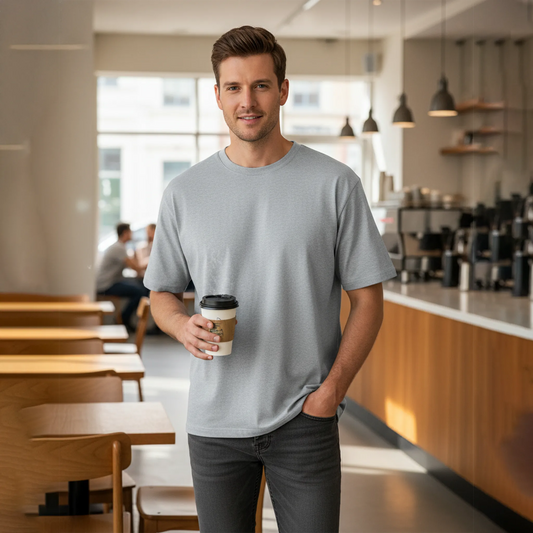 Essential Solid Color Tee: Silver Frost