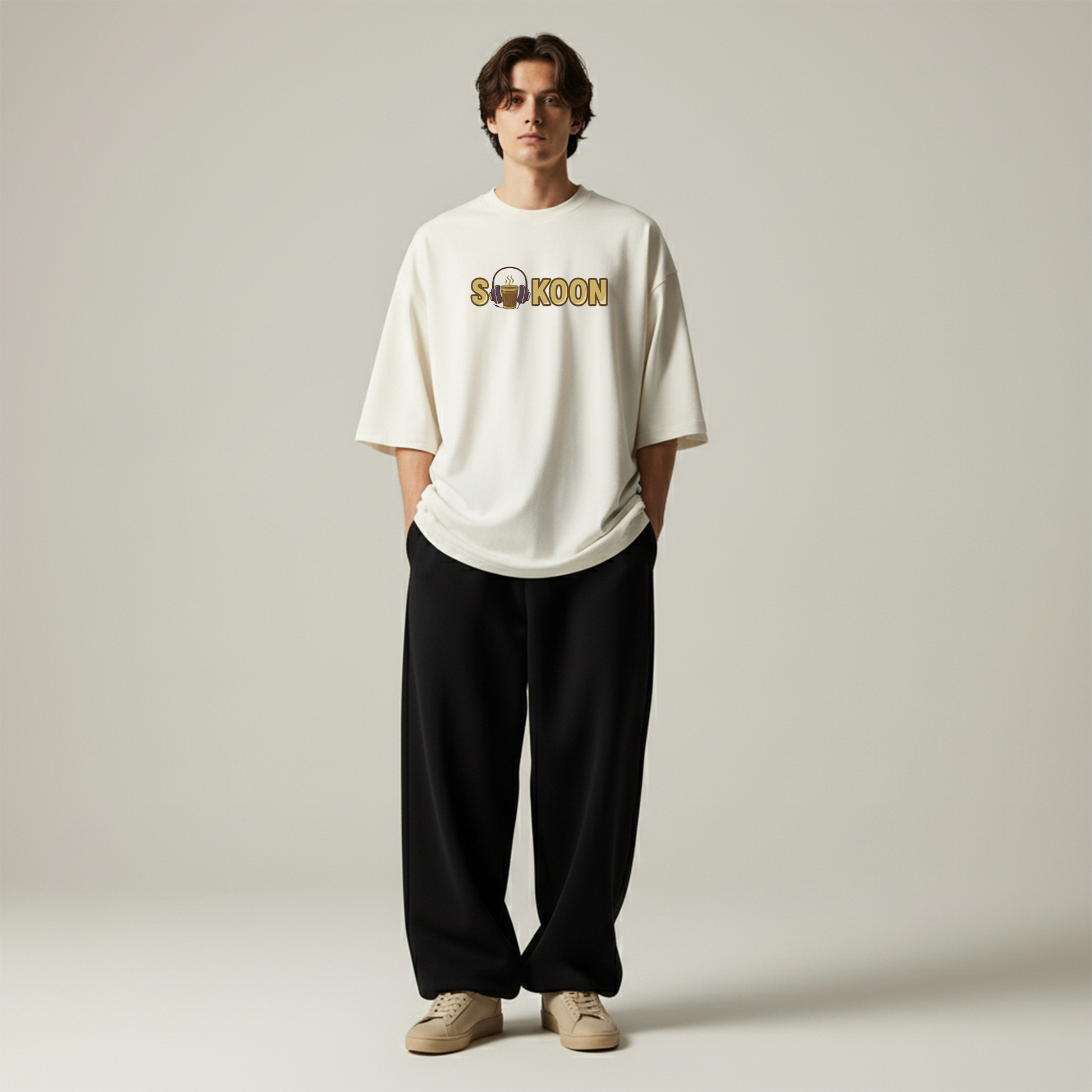 Sukoon – Chai & Music Graphic Oversized T-Shirt Menswear