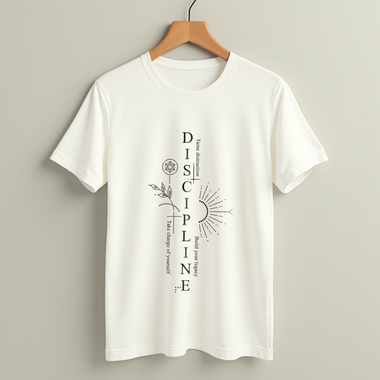Discipline – Minimal Motivational Typography Graphic T-Shirt Menswear