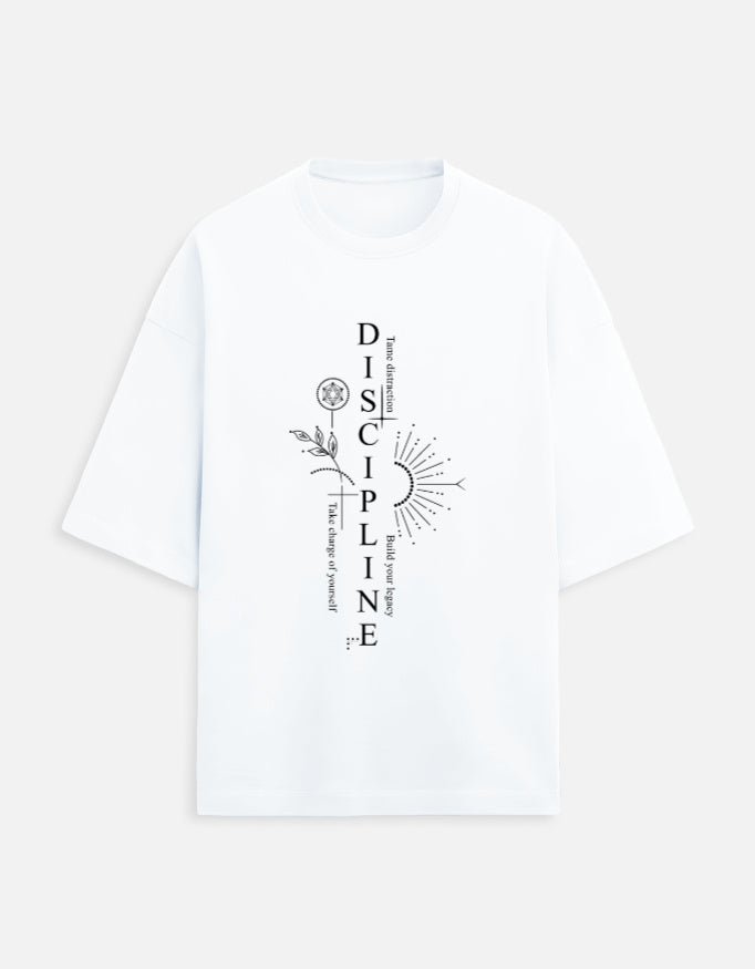 Discipline – Minimal Motivational Typography Graphic T-Shirt Menswear