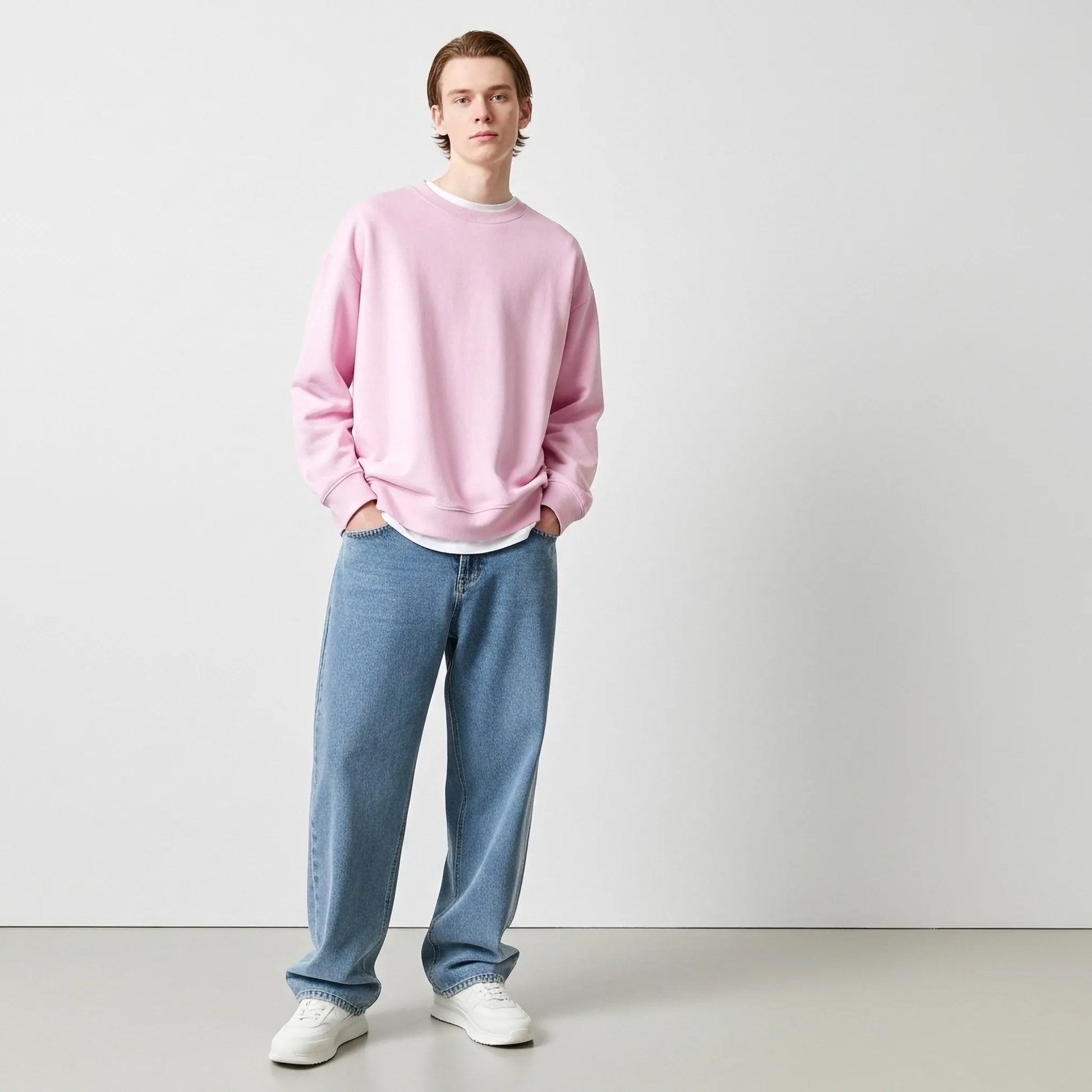 Oversized Core Sweatshirt - Pink-Mens Oversized Sweatshirt