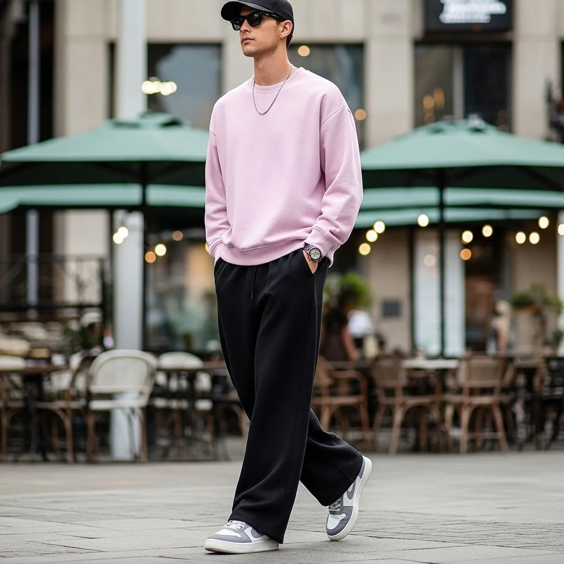 Oversized Core Sweatshirt - Pink-Mens Oversized Sweatshirt