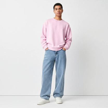Oversized Core Sweatshirt - Pink-Mens Oversized Sweatshirt