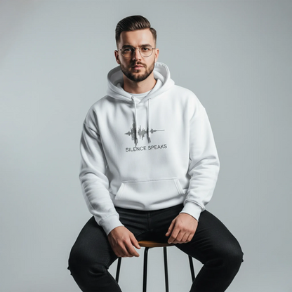 Silence Speaks Hoodie: White