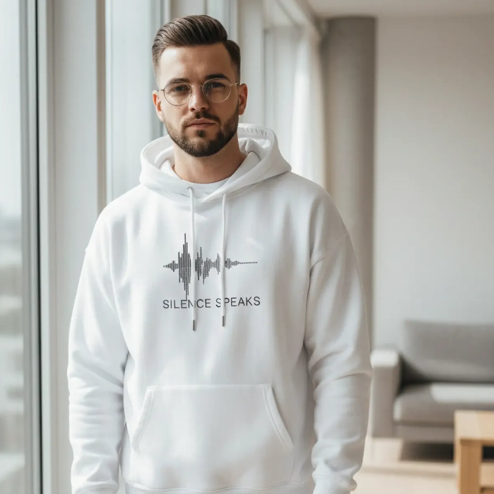 Silence Speaks Hoodie: White