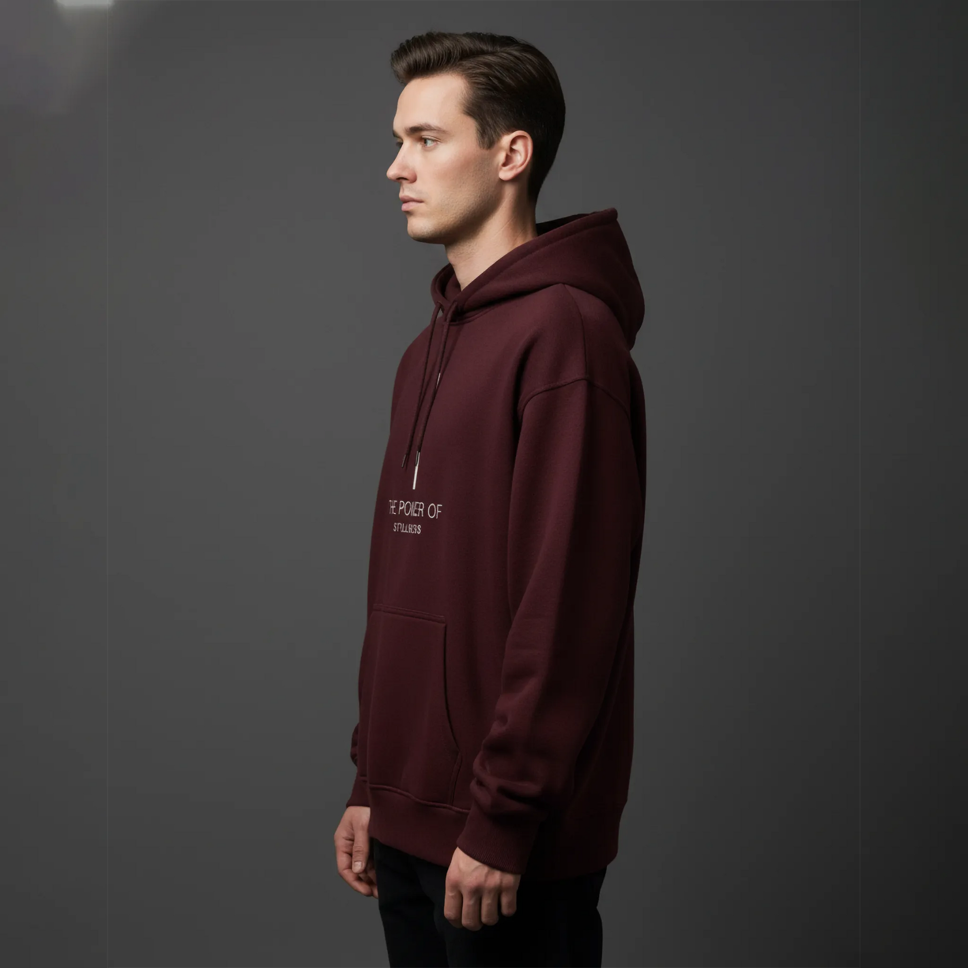 The Power of Stillness Hoodie: Maroon
