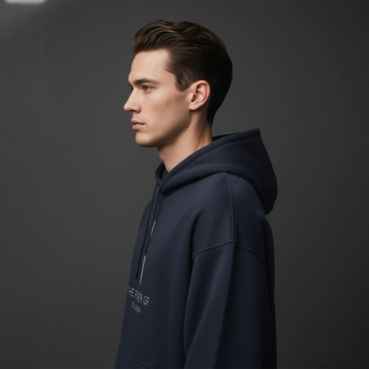 The Power of Stillness Hoodie: Navy Blue