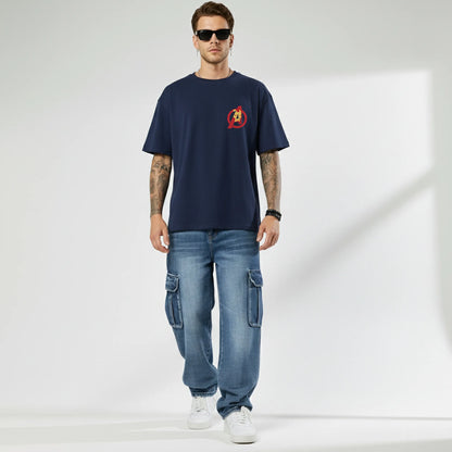 Iron Legacy – Minimal Avengers Mask Oversized T-Shirt Menswear