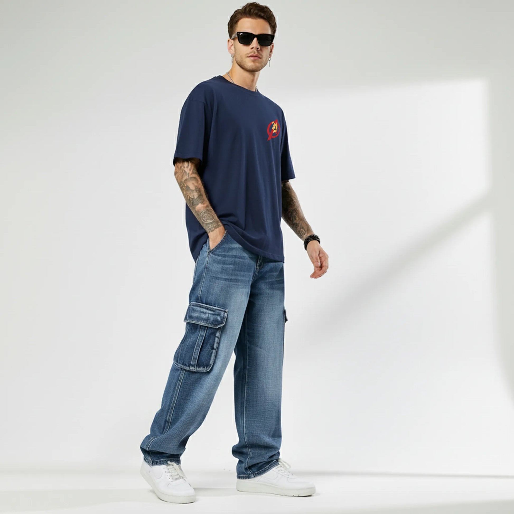 Iron Legacy – Minimal Avengers Mask Oversized T-Shirt Menswear
