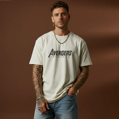 Endgame Mode – Minimal Heroes Logo Oversized T-Shirt Menswear
