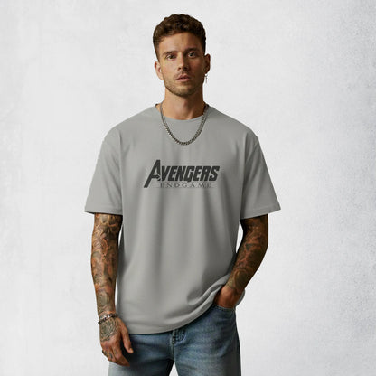 Endgame Mode – Minimal Heroes Logo Oversized T-Shirt Menswear