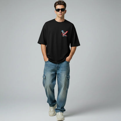 Captain Cute – Mini Super Soldier Oversized Graphic T-Shirt Menswear