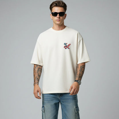 Captain Cute – Mini Super Soldier Oversized Graphic T-Shirt Menswear