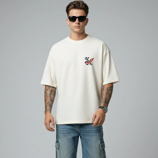 Captain Cute – Mini Super Soldier Oversized Graphic T-Shirt Menswear