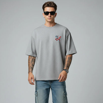 Captain Cute – Mini Super Soldier Oversized Graphic T-Shirt Menswear
