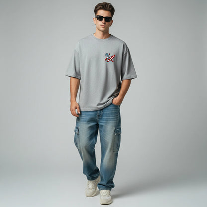 Captain Cute – Mini Super Soldier Oversized Graphic T-Shirt Menswear