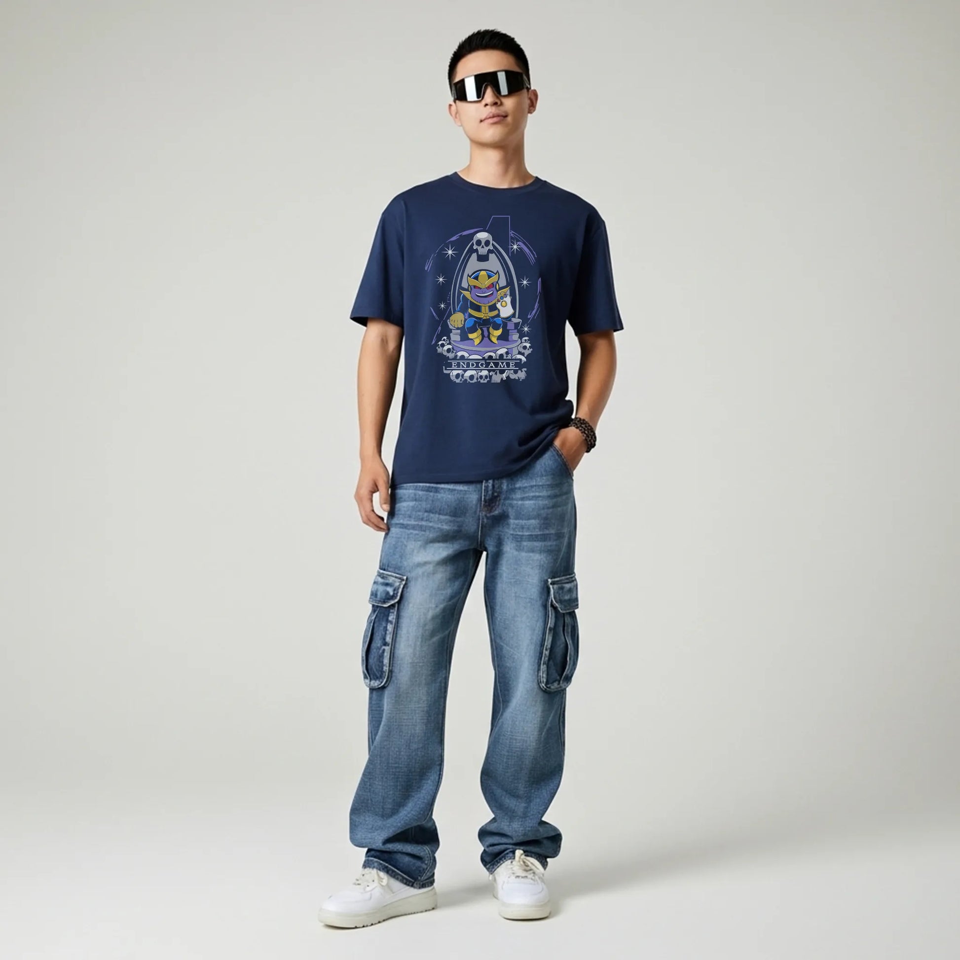 Thanos Supreme – Cute Villain Throne Oversized Graphic T-Shirt Menswear