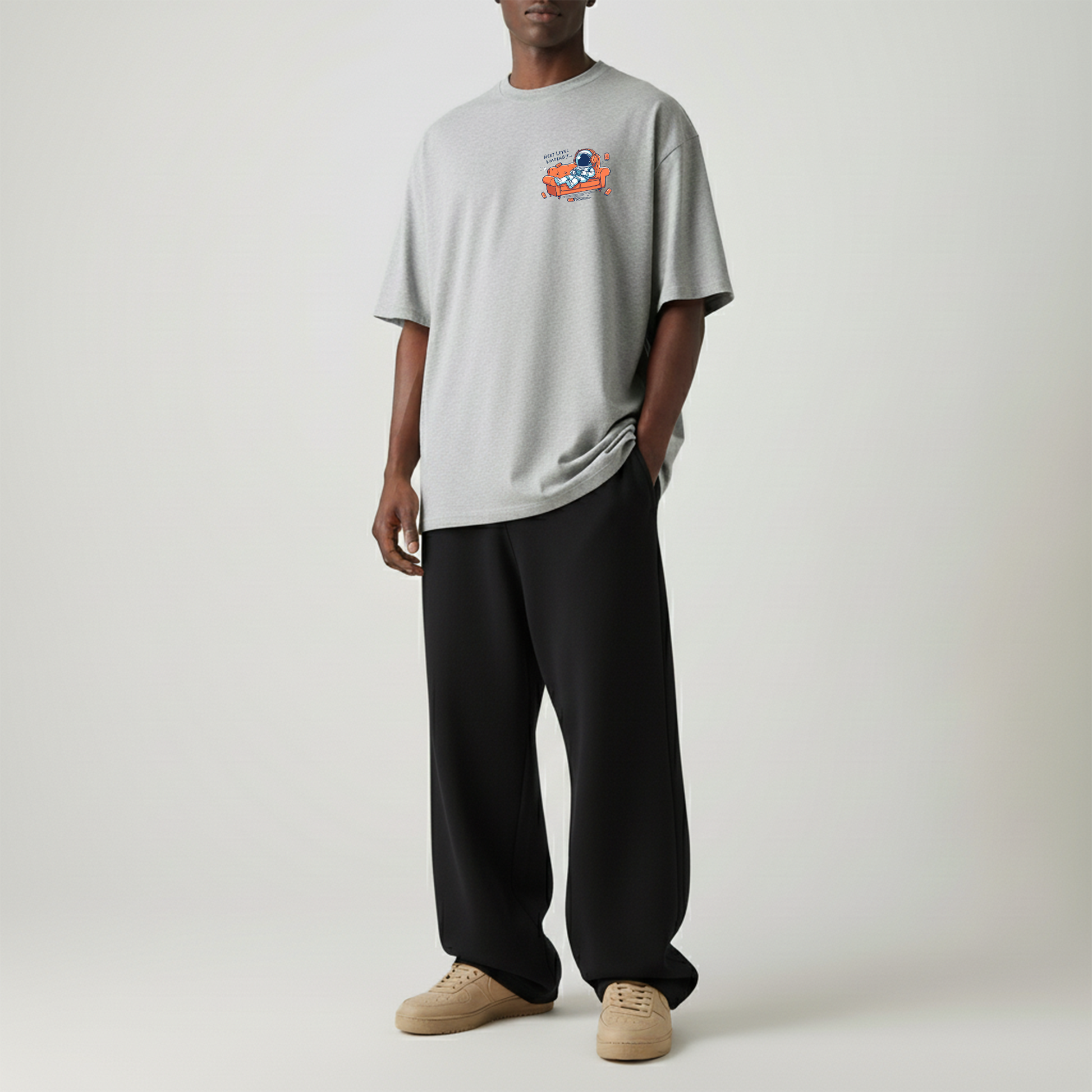 Next Level Loading!! – Gamer Astronaut Oversized Tee Menswear