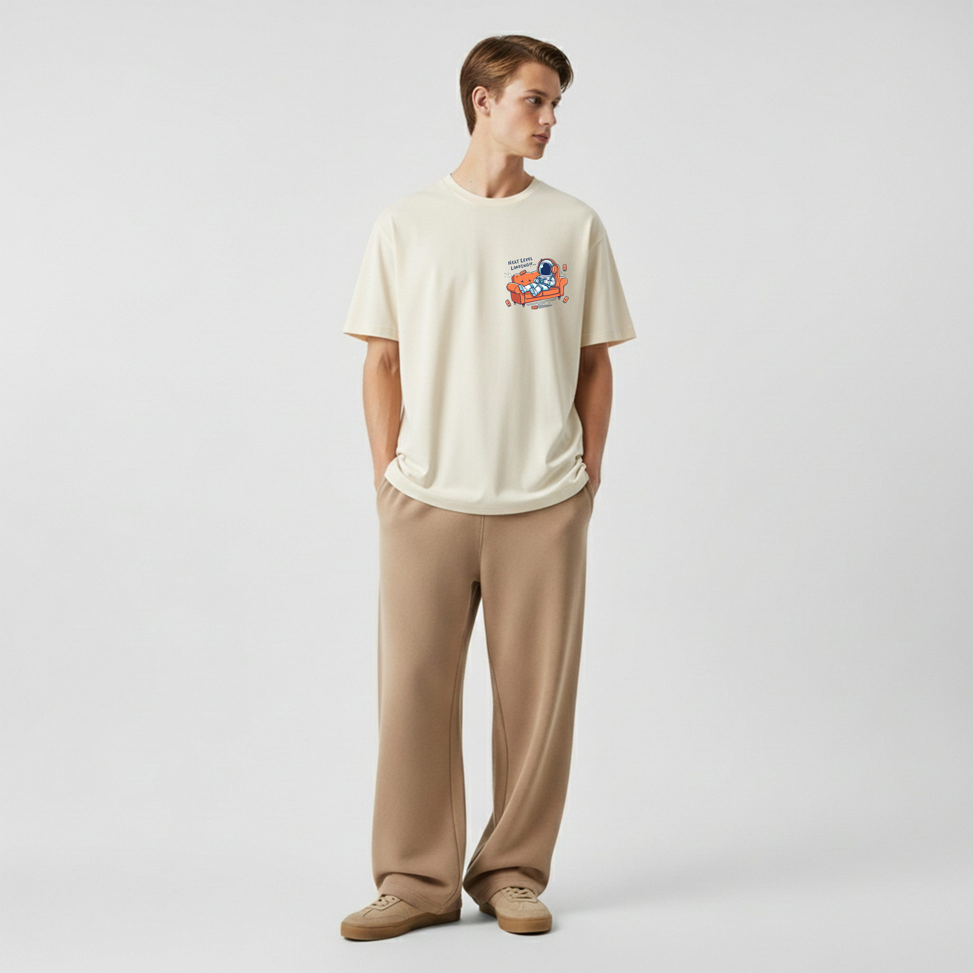 Next Level Loading!! – Gamer Astronaut Oversized Tee Menswear