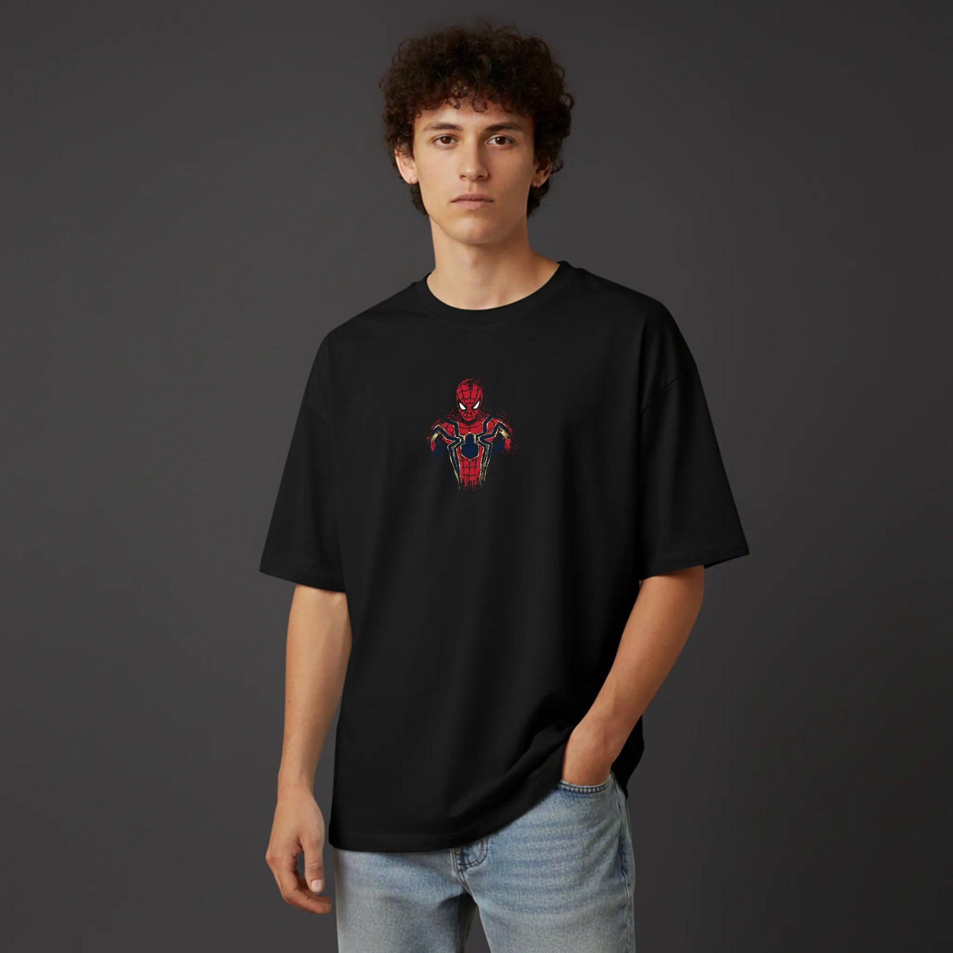 Web Slinger Drip – Abstract Spider Hero Oversized T-Shirt Menswear