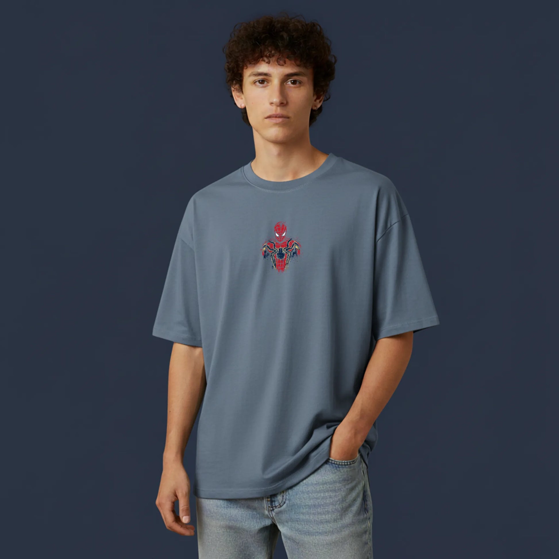 Web Slinger Drip – Abstract Spider Hero Oversized T-Shirt Menswear