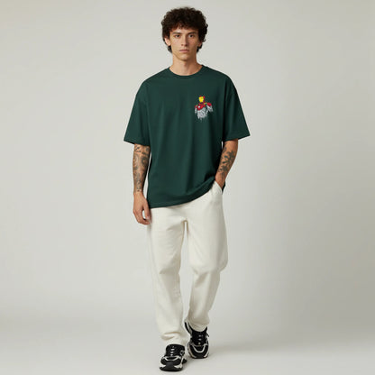 Iron Drip – Abstract Splatter Iron Hero Oversized T-Shirt Menswear