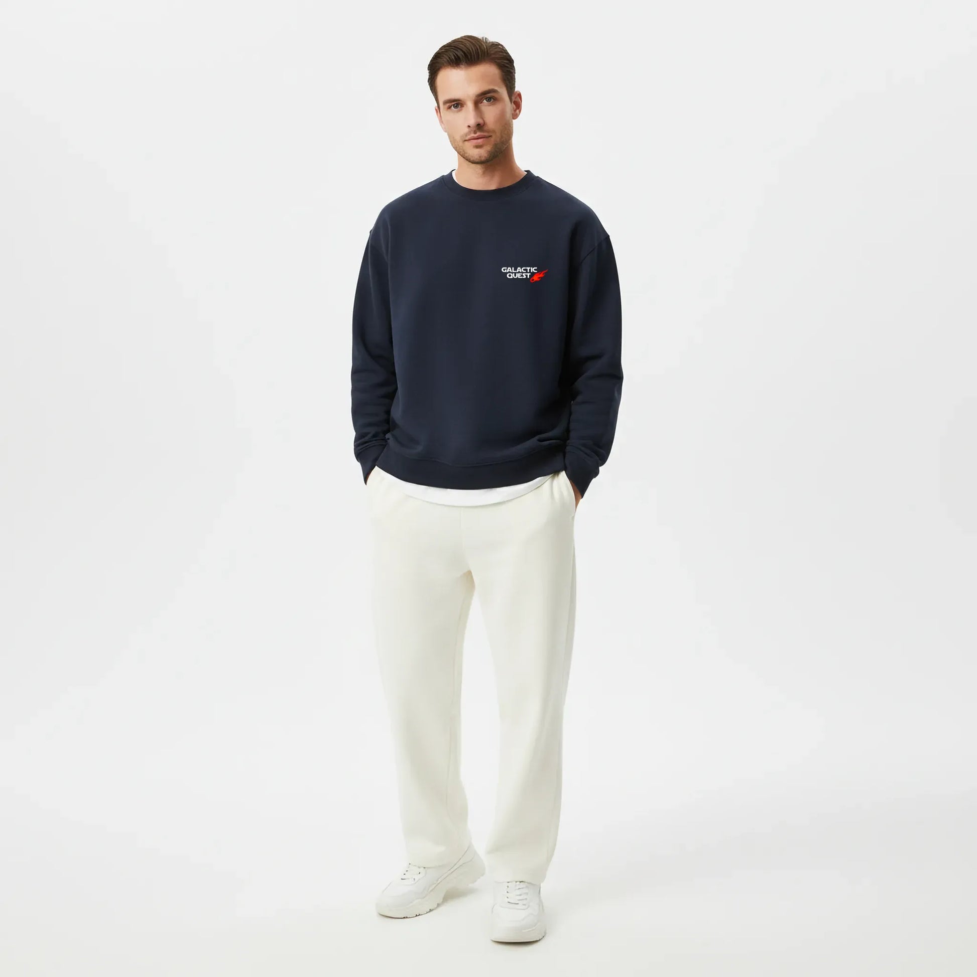 Galactic Quest-Navy-Mens Oversized Sweatshirt