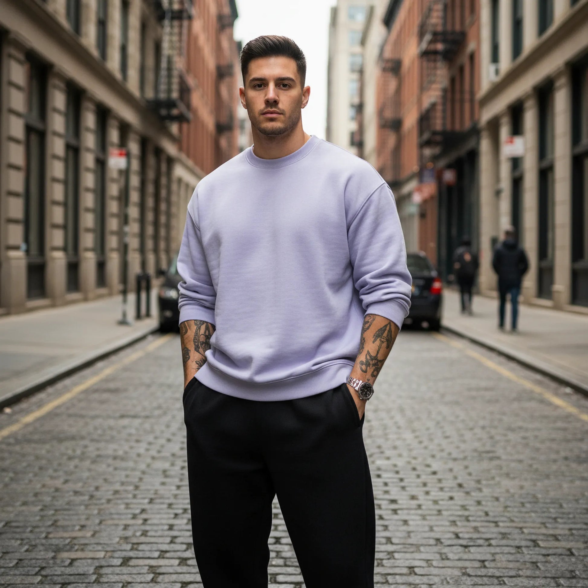 Oversized Core Sweatshirt - Lavender-Mens Oversized Sweatshirt