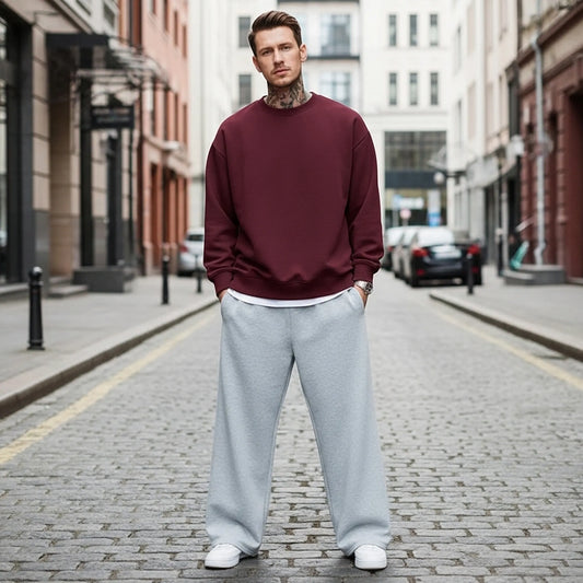 Oversized Core Sweatshirt - Maroon-Mens Oversized Sweatshirt