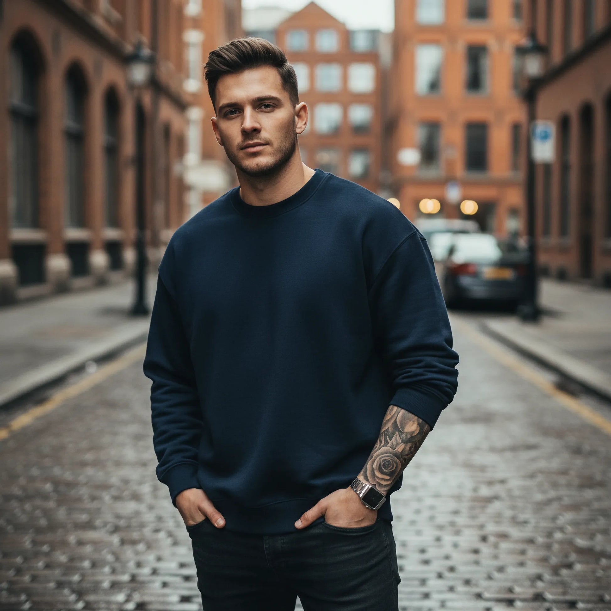 Oversized Core Sweatshirt - Navy-Mens Oversized Sweatshirt