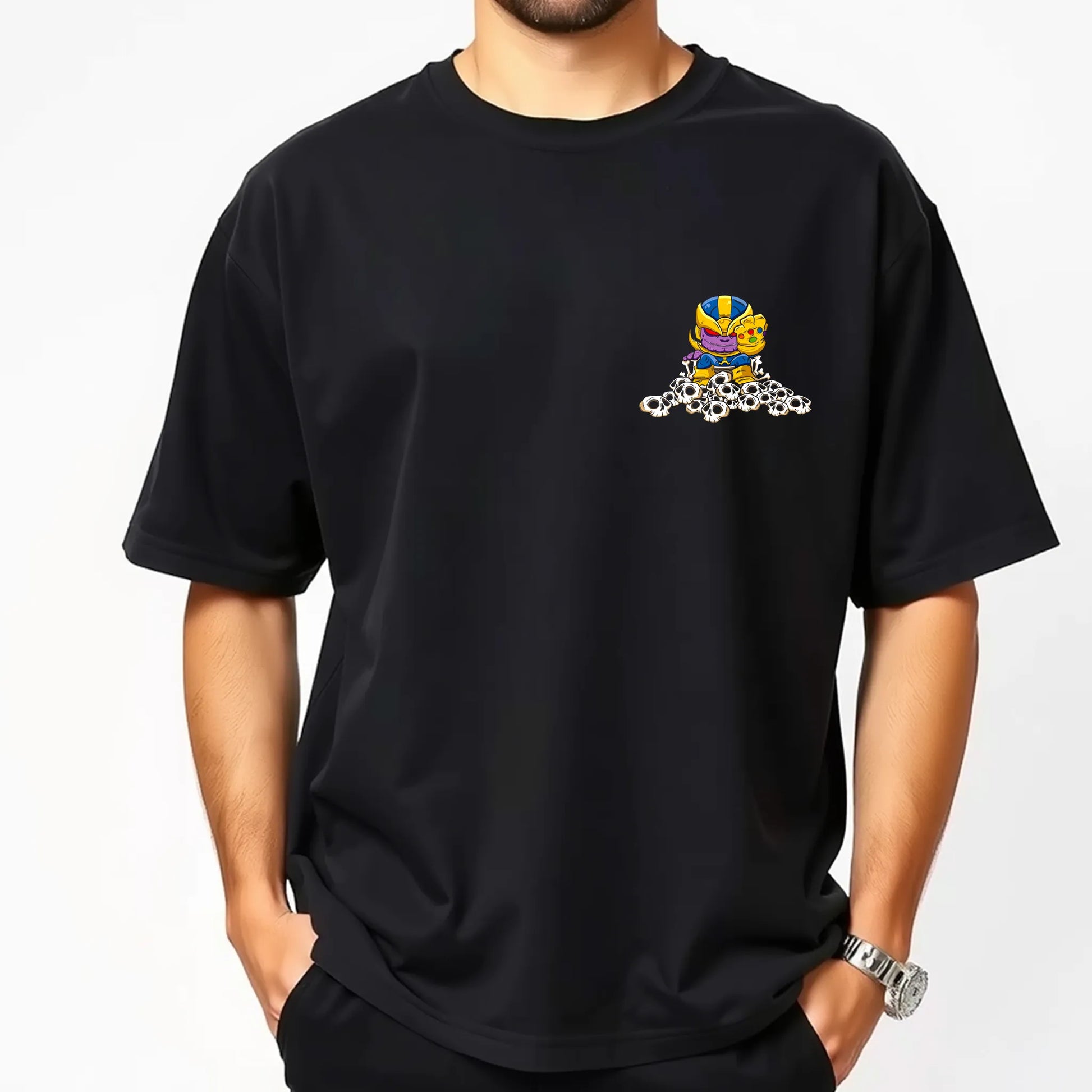 Thanos Cute – Mini Mad Titan Oversized Graphic T-Shirt Menswear