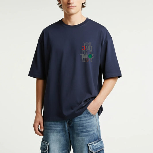 United Heroes – “You Can’t Fight Thanos Alone” Oversized Graphic T-Shirt Menswear