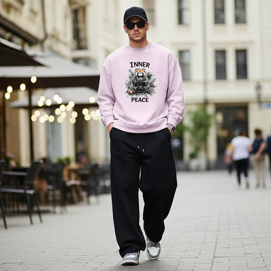 Inner Peace-Pink-Mens Oversized Sweatshirt