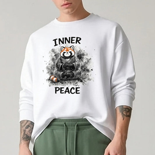 Inner Peace-White-Mens Oversized Sweatshirt