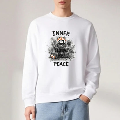 Inner Peace-White-Mens Oversized Sweatshirt