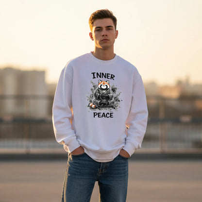 Inner Peace-White-Mens Oversized Sweatshirt