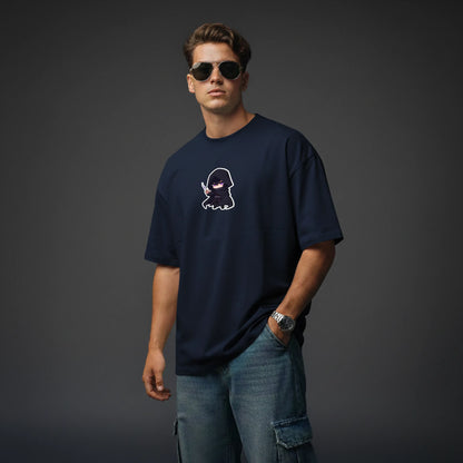 Chibi Shadow – Cute Anime Villain Oversized Graphic T-Shirt Mens Wear