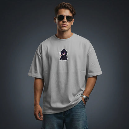 Chibi Shadow – Cute Anime Villain Oversized Graphic T-Shirt Mens Wear