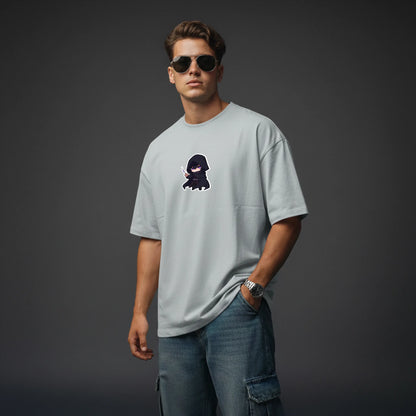 Chibi Shadow – Cute Anime Villain Oversized Graphic T-Shirt Mens Wear