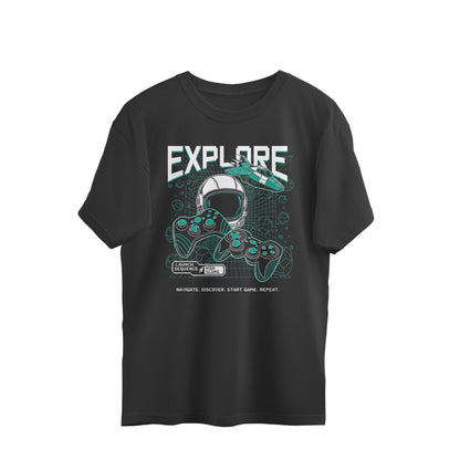 Explore – Space Gamer Oversized Graphic T-Shirt Menswear