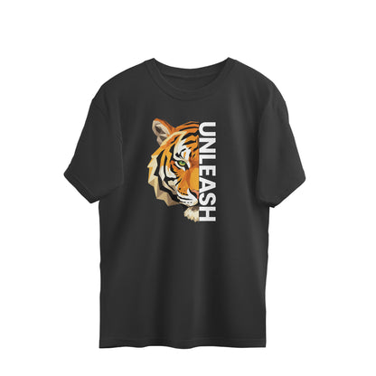 Unleash – Geometric Tiger Oversized Graphic T-Shirt Menswear