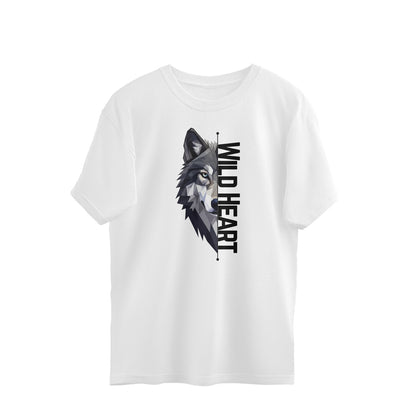 Wild Heart – Geometric Wolf Oversized Graphic T-Shirt Menswear