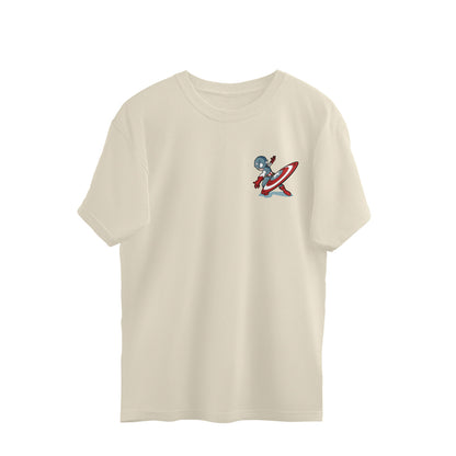 Captain Cute – Mini Super Soldier Oversized Graphic T-Shirt Menswear